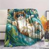 Cats with Swim Rings  Print Flannel Blanket, High quality Comfortable for All Seasons, Home Decor, Warmth and Comfort