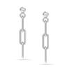 LeCalla 925 Sterling Silber Schmuck rhodinierte italienische Büroklammer-Link-Ohrstecker mit Drop-Liner-Ohrstecker für Damen und Teenager, 30 mm