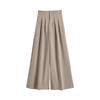 Red Suit Wide Leg Pants Women's Summer Pleated High Waist Slimming Loose Straight Leg Floor Length Casual Pants Skirt