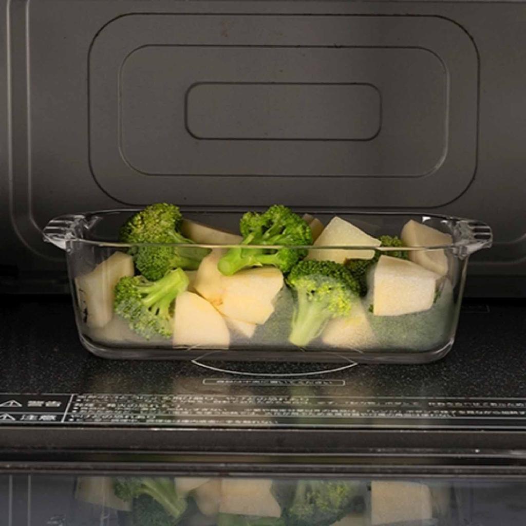 HARIO Heat-Resistant Glass Pound Cake Pan, 850ml, BUONO Kitchen Gratin Dish, Made in Japan, HPND-85-BK