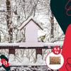 Kotarbau® Suspended Bird Feeder For Balcony Garden Wood White 190 X 130 X 135 Mm + Feed 0.5 Kg