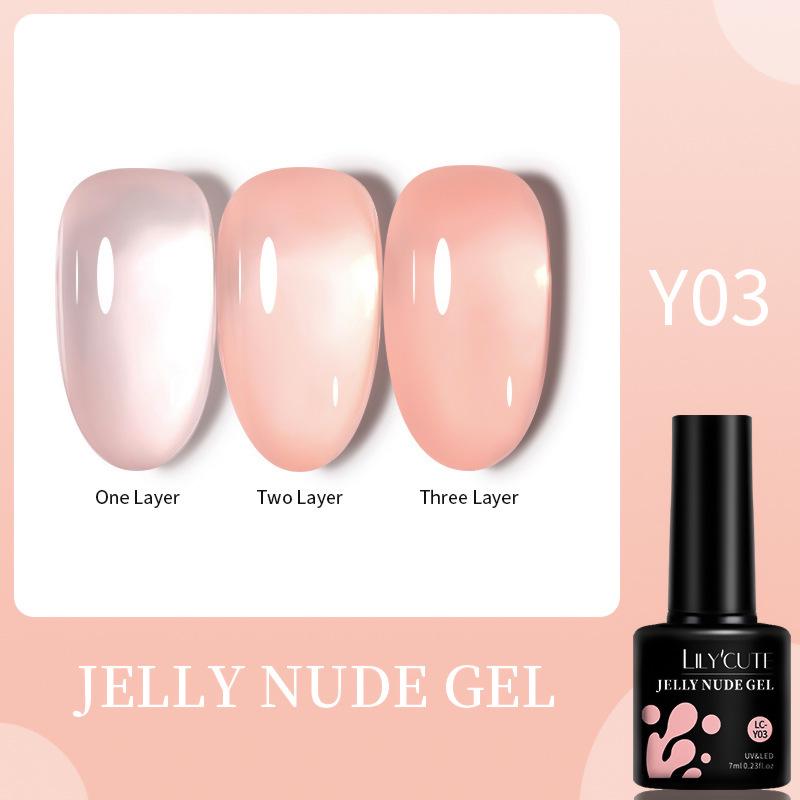 LILY'CUTE Pink Sheer Gel Polish - Ice Sheer Nude & Rose Jelly Gel Series