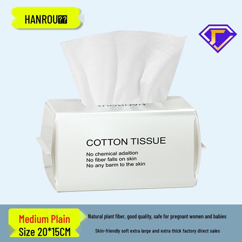 Engångs bomullshandduk för ansiktstvätt: Förtjockad, Mjuk, Dubbelanvändning för Våt- och Torrrengöring