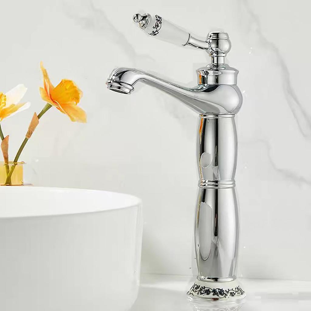 Vintage Copper Basin Faucet Modern Single Hole Bathroom Sink Faucet Tall and Short Two Styles Bathroom Basin Faucet