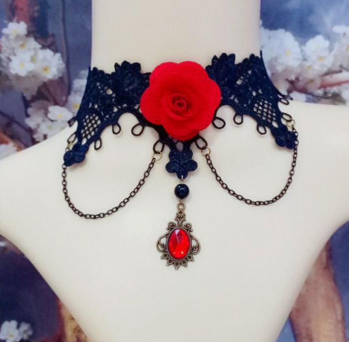 Vintage Choker Necklace Gothic Jewelry Necklaces & Pendants False Necklace