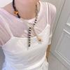 Strip Wood Bead Necklace Multicolor Bohemian Choker Patchwork Cloth Chain Necklace  Decoration