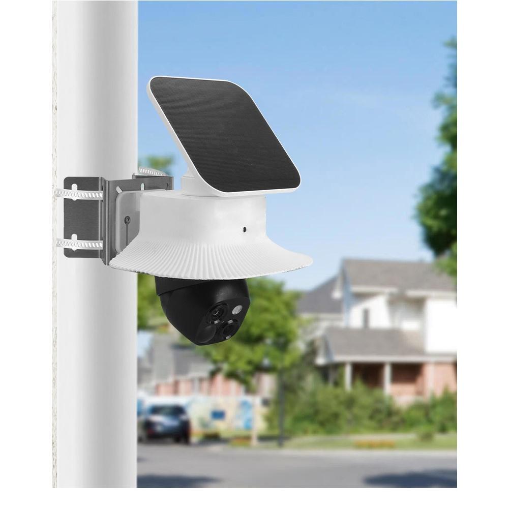 Stainless Steel Wall Mount Corner Bracket 360 Degree Rotation Security Camera Surveillance Holder White 8x6x7.5cm Hardware Tools