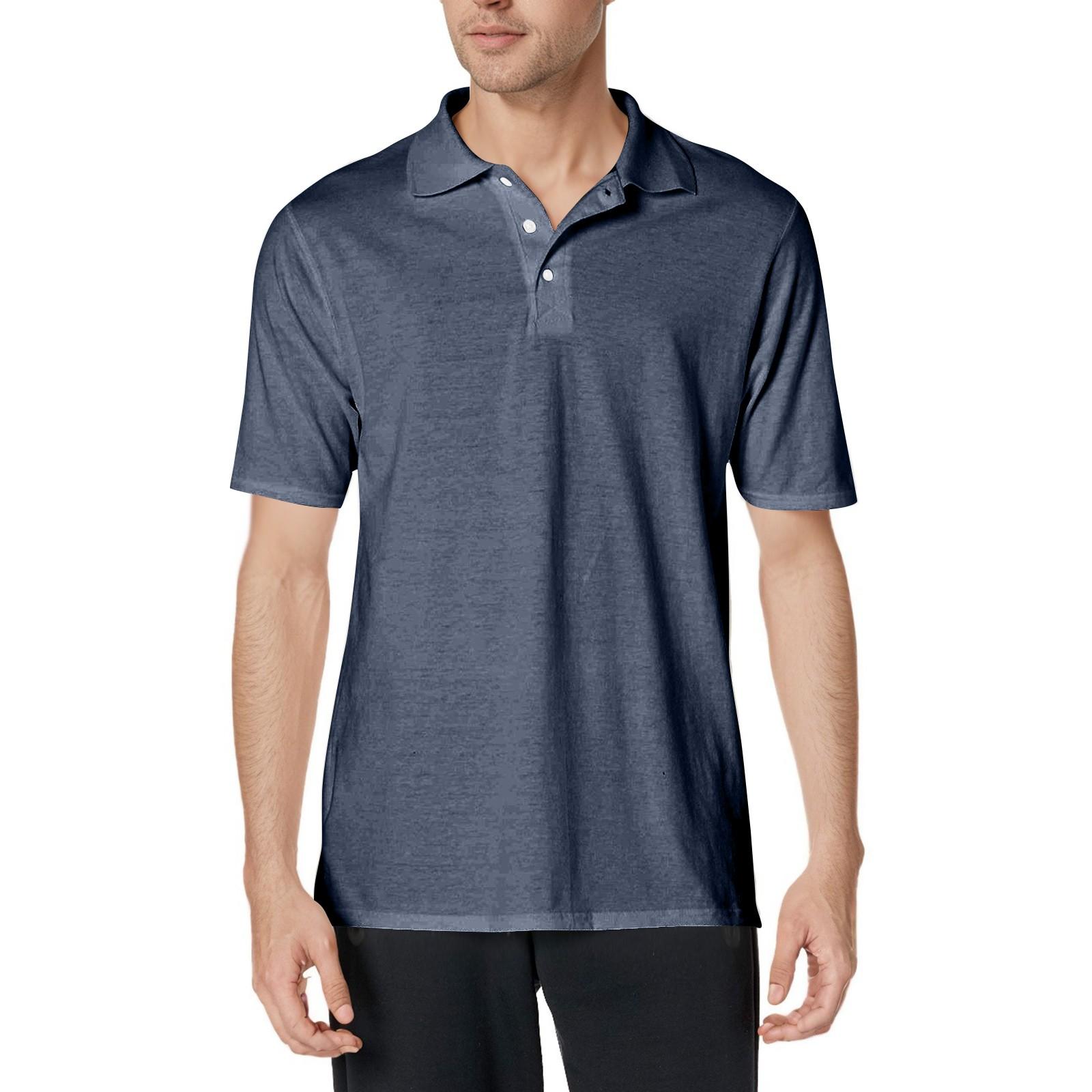 

Мужская рубашка с коротким рукавом из мягкого хлопка и воротником XXXL тёмно-синий