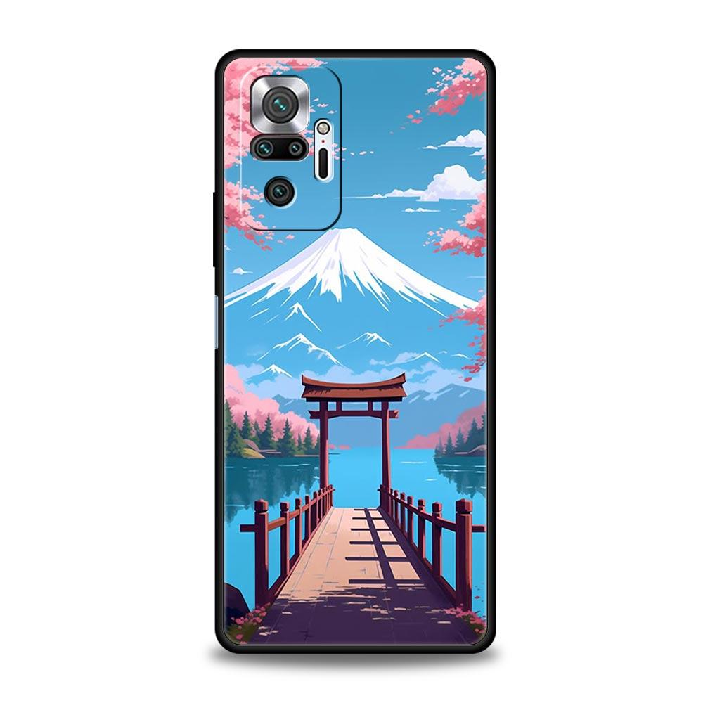 Japan Mount Fuji Painting Cherry Blossom Phone Case For Xiaomi Redmi Note 14 13 5G 10 11 12 Pro Plus 4G 14C 13C 12C 10C Cover