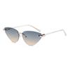 2026 Stylish Retro Cat Eye Rimless Sunglasses - Triangular Design, High-End Look, UV Protection for Women