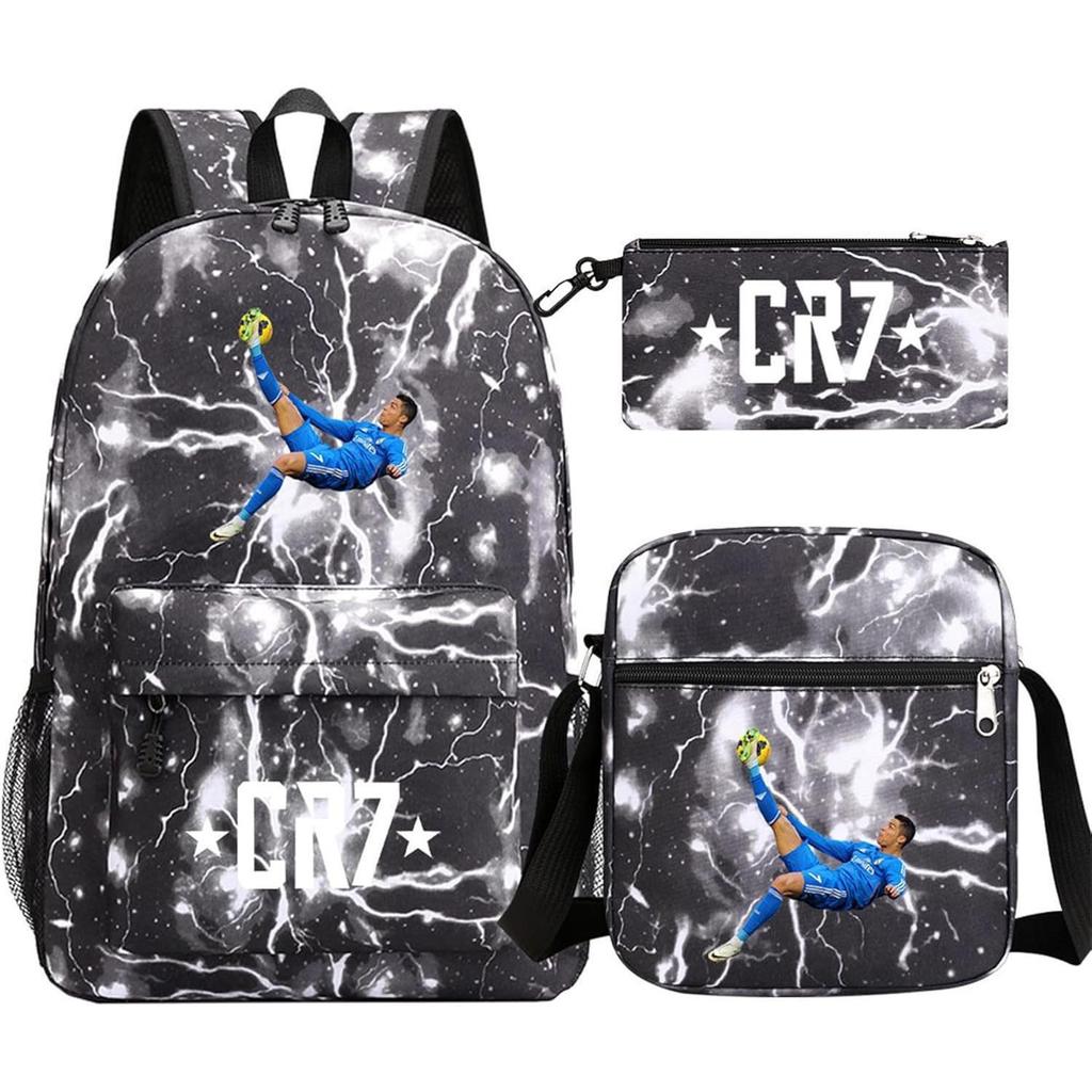 Youth Fashion Backpack Shoulder Bag Pencil Case Children'S Student School Bag 3-Piece Set