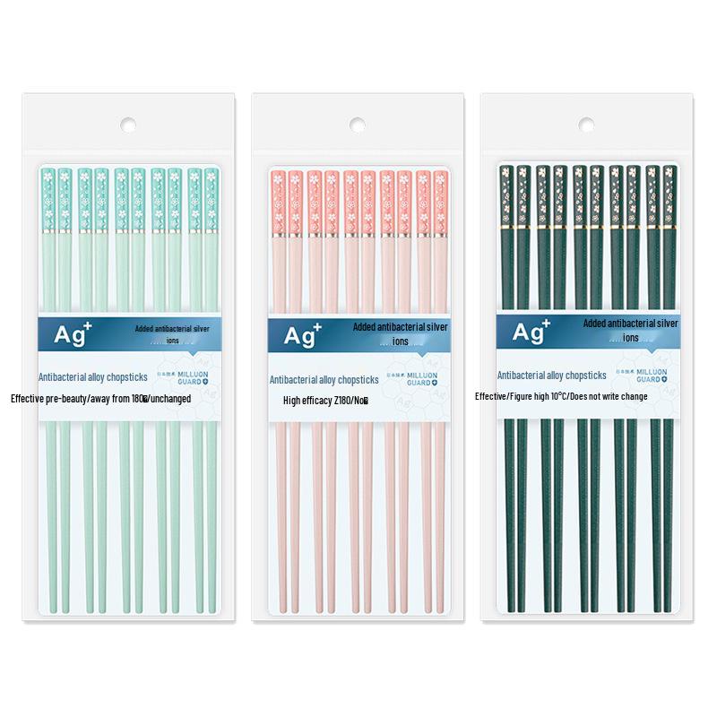 Nordic-Style Non-Slip Alloy Chopsticks - Japanese-Style Tableware for Home Kitchen (E18)