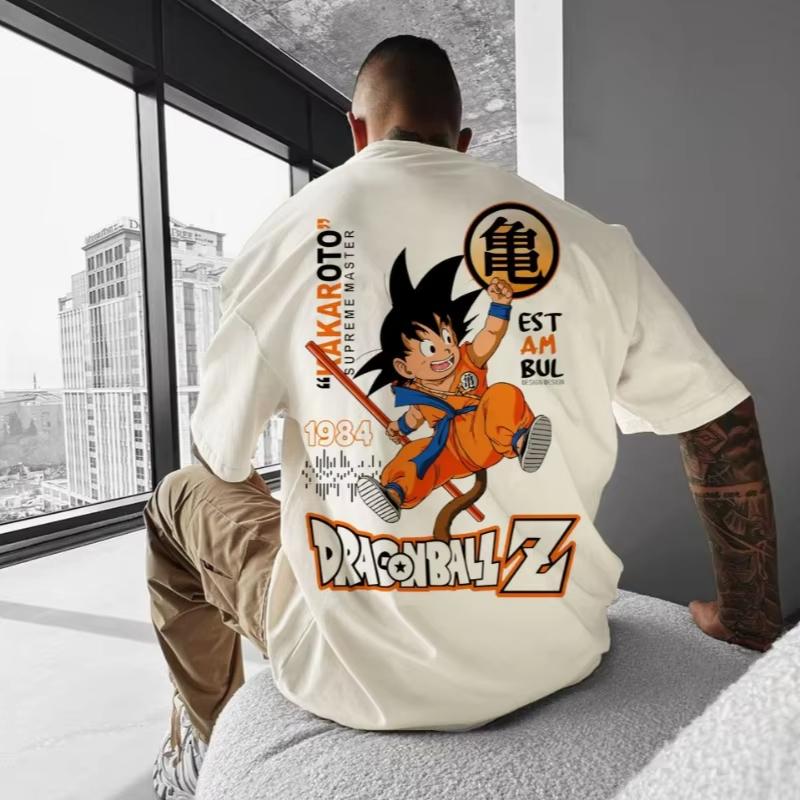 Camiseta Hombre Dragon Ball Z Anime Goku Cosplay Juvenil Oversize Estampado de Moda Verano Algodón Manga Corta Superior Ropa Casual Hombre Regalo