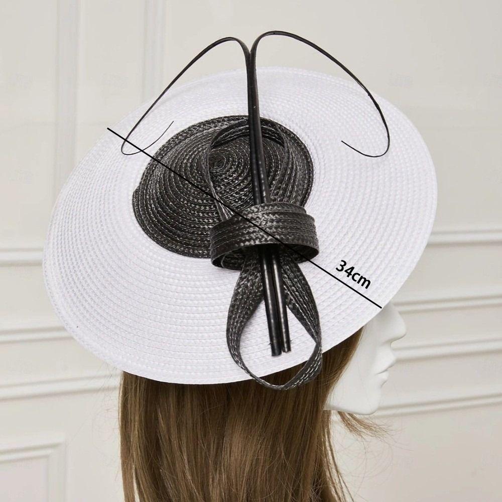 Headband Style Wide Brim Fascinator Elegant Sunscreen Hat Fashion Mesh Fascinator Women’s