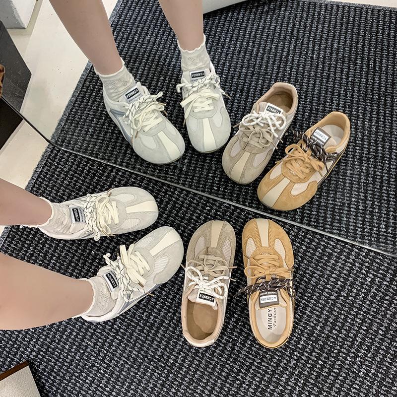 Retro German training shoes women's summer 2025 new versatile breathable mesh casual Forrest Gump shoes soft-soled sports board shoes
