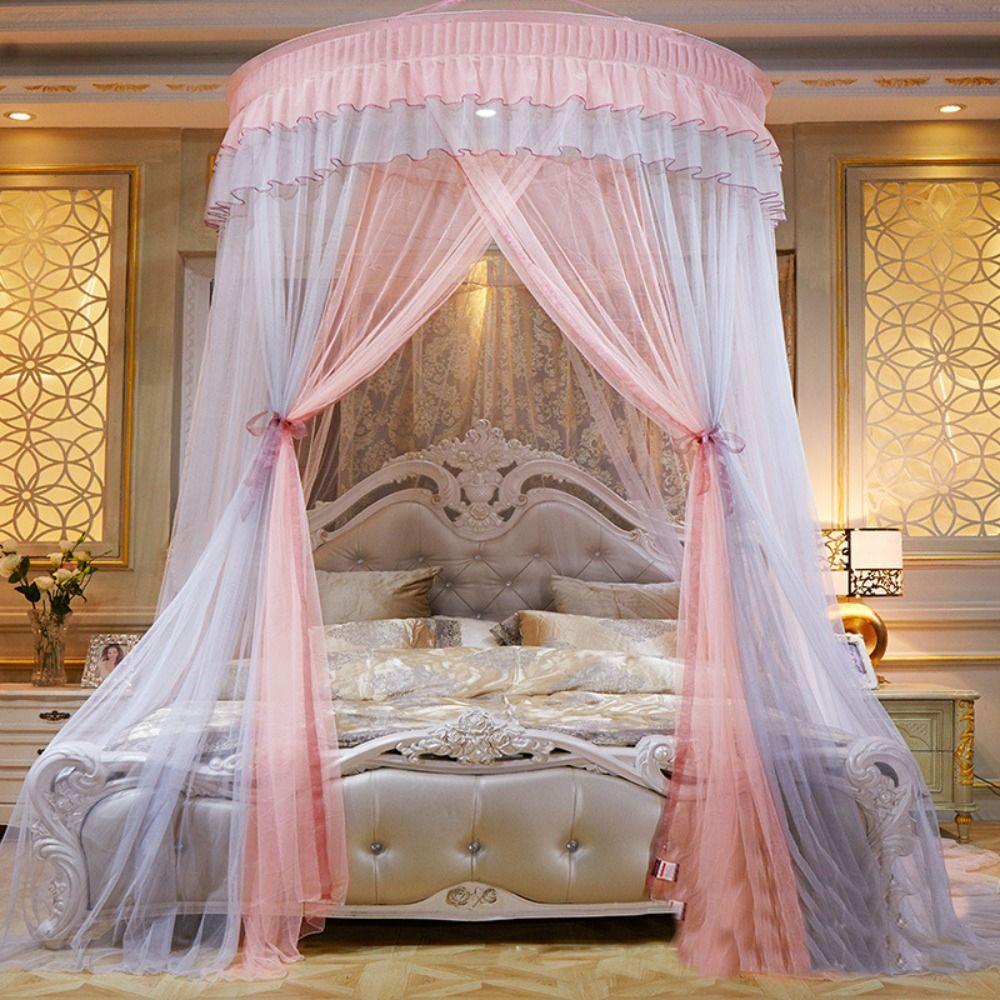 Pleated Luxury Princess Dome Lace Home Decoration Bed Canopy Mosquito Net Bedding Article Bed Tent