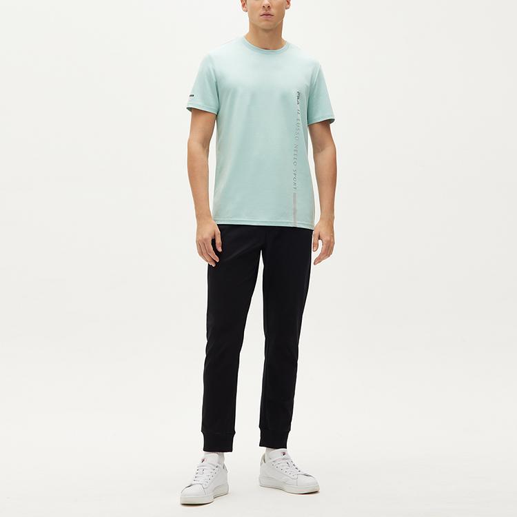 New FILA T Shirts Men's Cream Gray Green F11M132158F-TQ