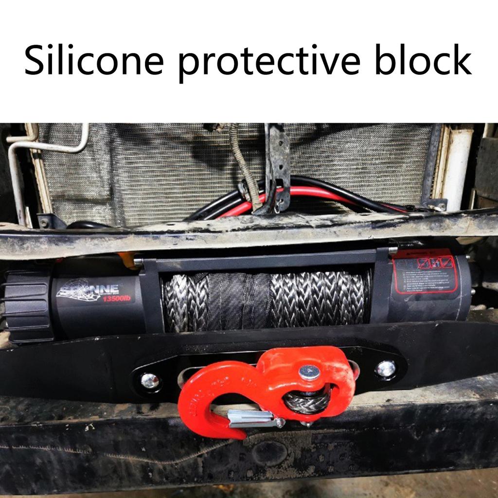 Winch Protection Block Cushion Guide Easy Installation Silicone Stopper Universal Protector Block 9500Lbs Winch Guide