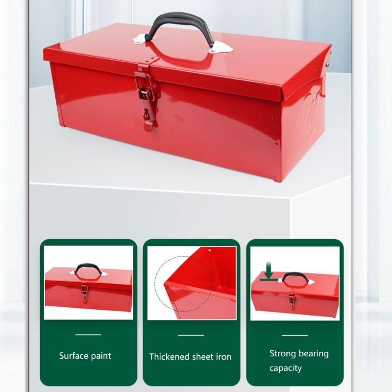 Convenient Iron Tool Holder Storage Box With Metal Clamps Suitable For Home Outdoor Projects Easy Transport And Storage