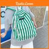 Striped Fashionable Pattern Student Canvas Backpack For Casual Daily Use