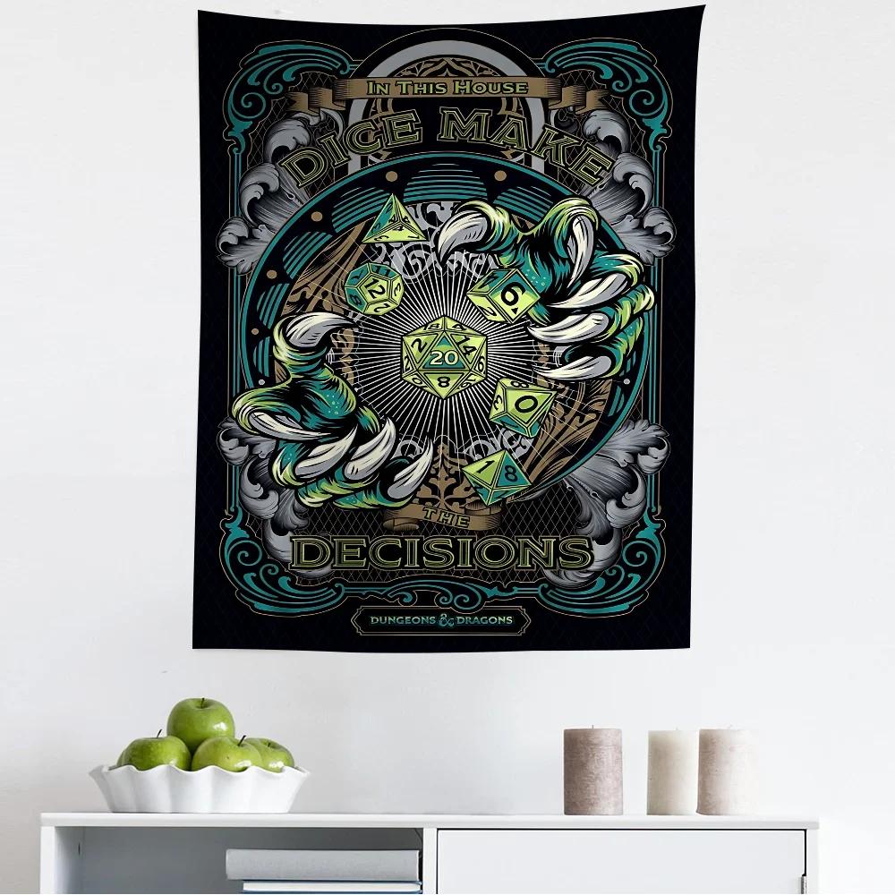 Dungeons  Dragons Tapestry  Epic Dragon Battle Design Ideal for Fantasy Fans Room Decor Large Wall Hanging Artwork