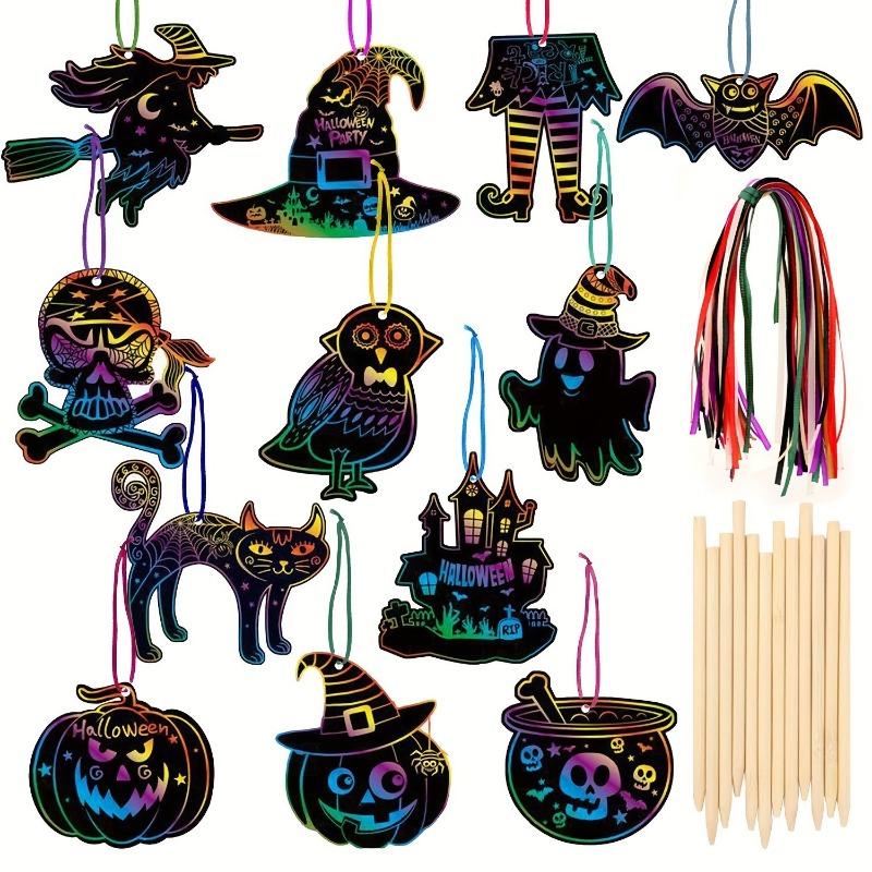 12Pcs DIY Toys Scratching Painting Paper Colorful Scratching Paper For Kids