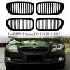 Car Front Bumper Racing Grille Front Kidney Dual Line Grilles For BMW 5 Series F10 F11 2011-2017 Car Front Grill Replacement