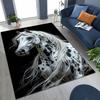New Gallop Steed Horse Mustang Cartoon Art Rug for Bedroom Living Room Sofa Home Doormat Decor,Large Kid Non-slip Floor Mat
