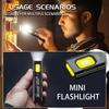 LED Keychain Flashlight Rechargeable 550LM Portable Mini Torch Pocket Lantern Flood Work Light With Magnet For Emergency Using