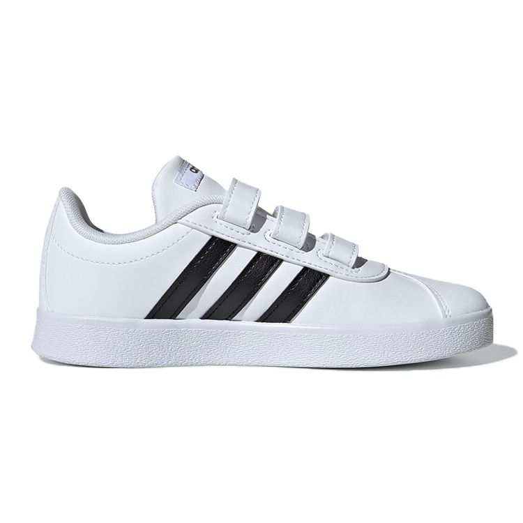 Adidas Vl Court 2.0 Comfortable Lightweight Low-Top Kids Skate Shoes Kids Sneakers White Black DB1837