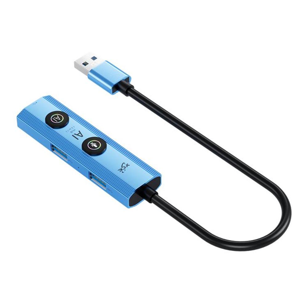

YCE V295A 5 in 1 USB3.0 Hub Aluminum Alloy Multi-Function AI Expansion Dock Blue