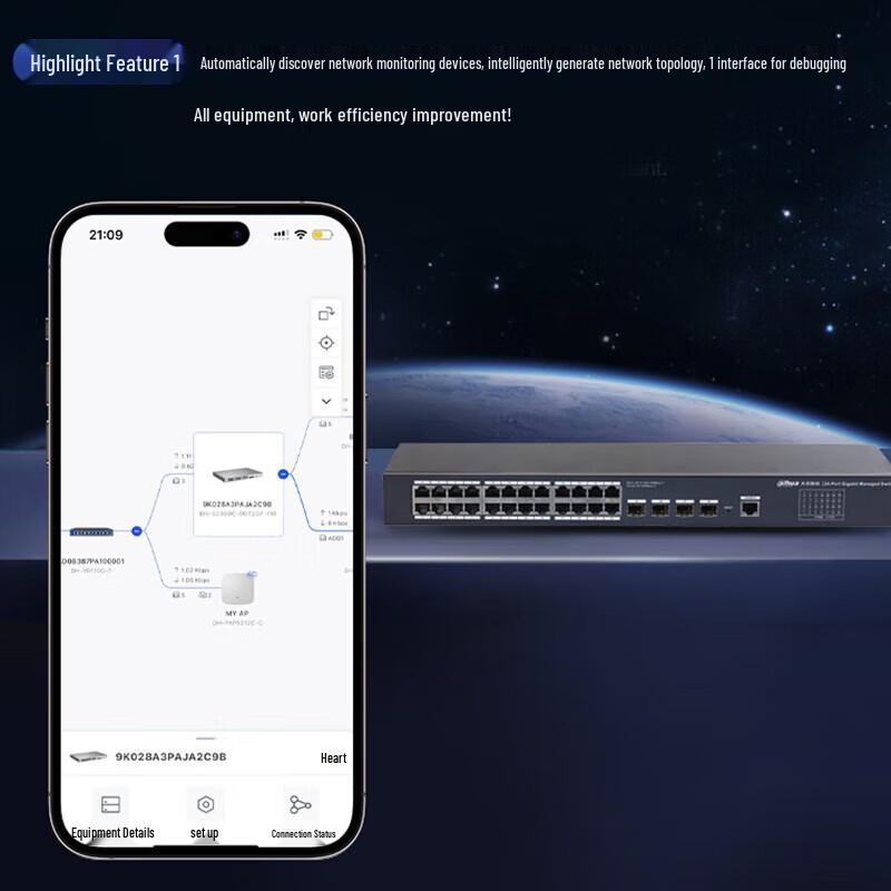 Dahua S3900C Series 24-Port Gigabit Enterprise Network Switch CN plug (adapter included)