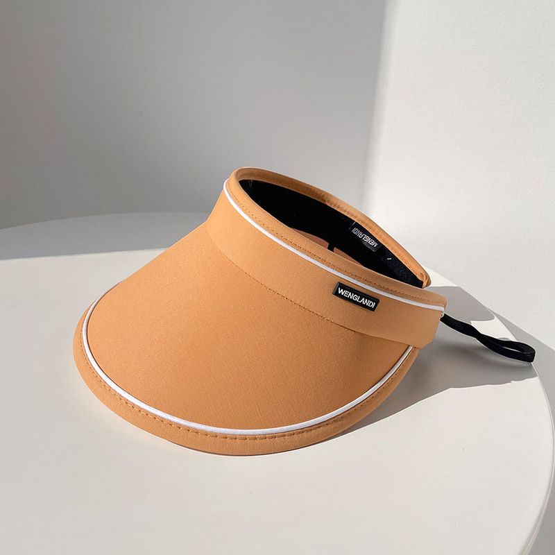 

Sun Protection Hat Children New Arrival Summer Big Brim Face-Covering Sun Hat Headband UV UV Protection Topless Hat Cycling Sun-Proof [WENG] Orange