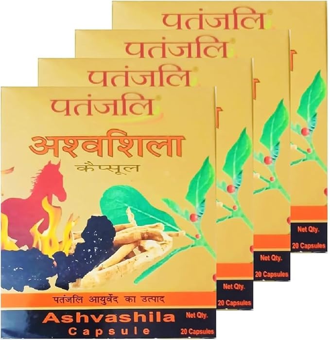 

Patanjali Ashvashila Capsules 20 Capsules X Pack Of 4 Daily Energy Support Supplement For Active Lifestyle And Wellness Routine