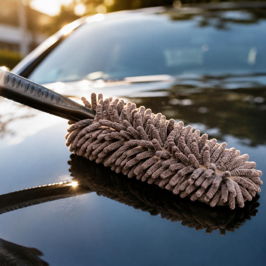 Car Cleaning Dust Brush Microfiber Chenille Car Duster with Ergonomic Handle for Interior and Exterior Dust Removal and Cleaning
