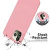 Coque pour iPhone 12 + [Verre Trempé Protection écran], Housse Etui en Rose Silicone TPU Souple