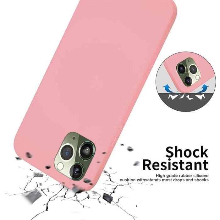 Coque pour iPhone 12 - E.F.CONNECTION - Silicone Souple - Ultra Fine - Anti-choc - Rose