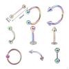 9 Pieces Belly Button Rings Dangle, Dangle with Long Bar Navel Piercing Body