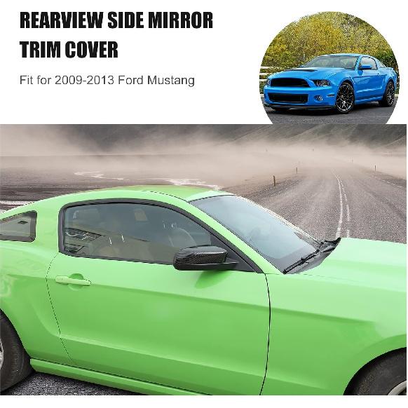 RT-TCZ Carbon Fiber Rearview Side Mirror Decoration Trim Cover Accessories for Ford Mustang 2009 2010 2011 2012 2013