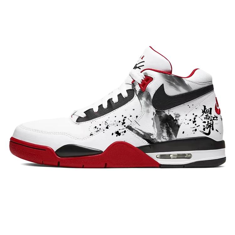 

Nike Flight Legacy Cushioning Slip Resistant Abrasion Resistant Mid top Vintage Basketball Shoes Unisex Red White BQ4212-100(Team56-) 42.5