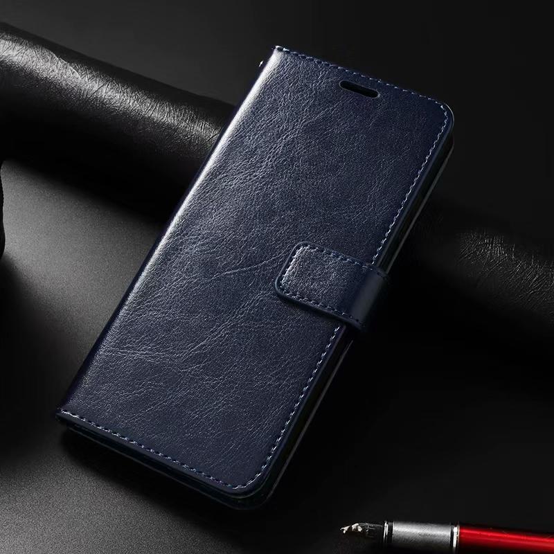 Luxury Retro Magnetic Buckle Leather Phone Wallet Case Stand For Oppo A5 A9 Vivo V20 Realme OnePlus Moto Business Card Slot Holder Flip Book Cover Bag