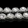 1Yard Round Flower Crystal Rhinestone Chain Sewing Decor Silver