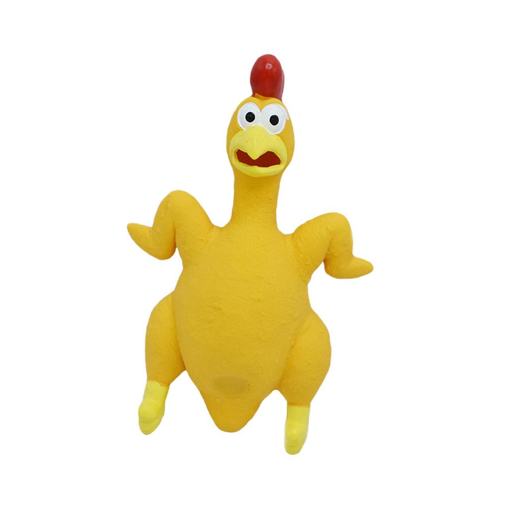 Rubber Chicken Beach Games Outdoor Games Novelty Rubber 12x21cm Backyard Games Sturdy Bite Resistant Cute Squeeze Chicken