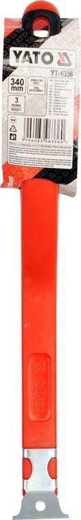 Wire Brush, Stainless Steel Wire, 3 Rows, Plastic Handle, with Scraper YT-6336 YATO