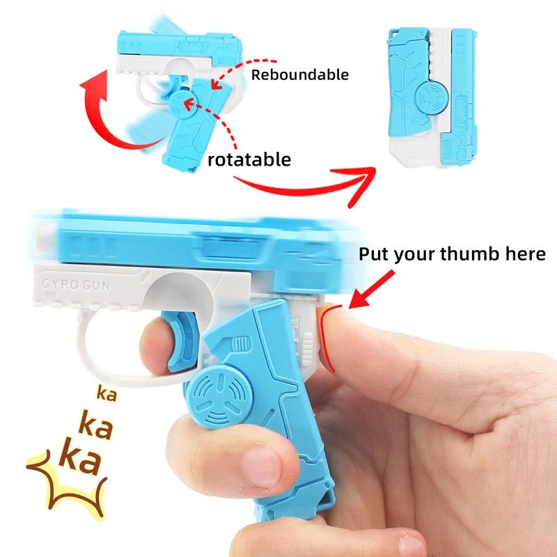 Toy Gun Mini Fidget Toy Spinner Pistol Kids Decompression Novelty Toy  Popular Sensory Play Anti-Stress for Kids