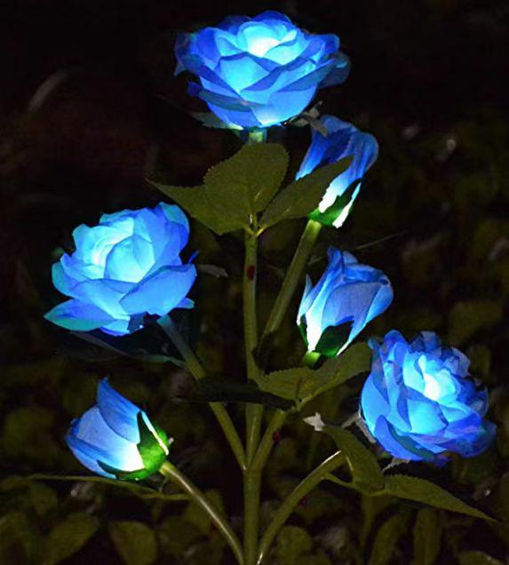 LED Solar Rose Flower Lights: 3, 5, or 6-Head Options for Outdoor Garden and Lawn Decoration