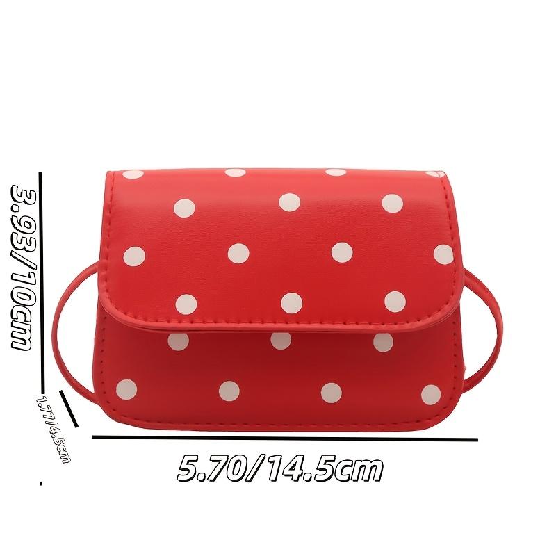 Stylish crossbody mini square bag, a high-end niche women's shoulder bag, the white polka dot design adds a fresh and youthful touch.
