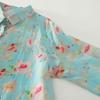DIMANAF New Plus Size Women Floral Tops Shirts Tees Casual Loose Blouse Autumn Print Cotton Long Sleeve Button