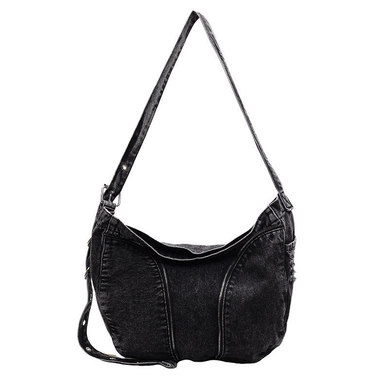 Versatile Denim Big Bag Women's New Fashion Messenger Bag Autumn and Winter Versatile Class Tote Bag