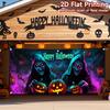 1 piece of 2D curtain banner, 2D flat-print Halloween garage banner